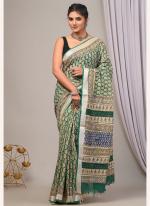 Linen Multi Colour Casual Wear Printed Saree